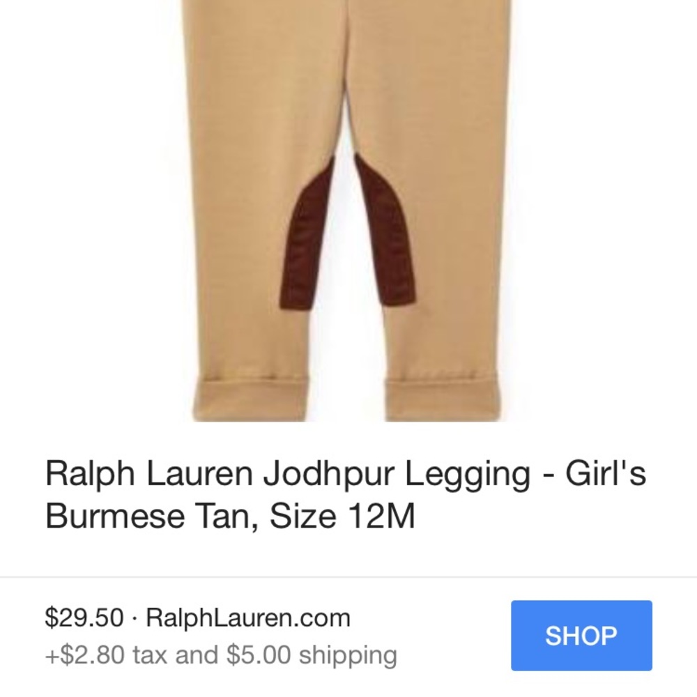 Ralph Lauren outfit: top and riding pants 12 Month