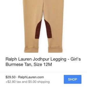 Ralph Lauren outfit: top and riding pants 12 Month