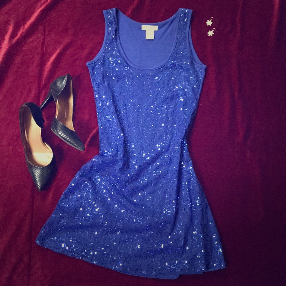 **ULTRA PINK** Blue Sequin Mini Dress, Small