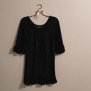 Lace trim little black dress