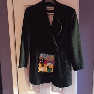 Alma d’iena Paris vintage women black wool jacket