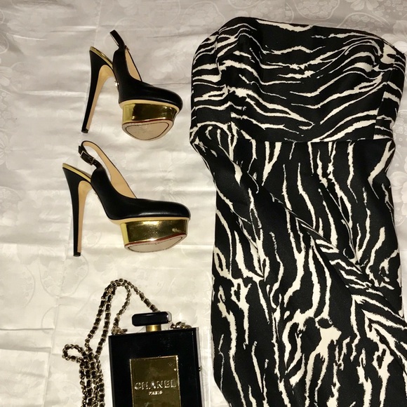 Reiss Zebra Strapless Dress NWT - Picture 2 of 8