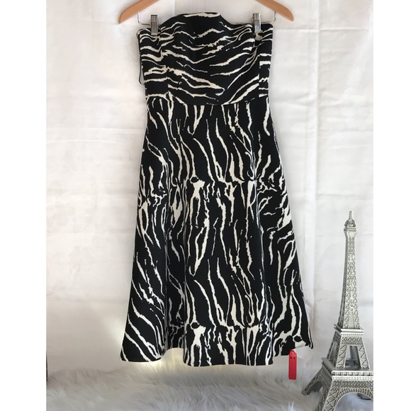 Reiss Zebra Strapless Dress NWT - Picture 3 of 8