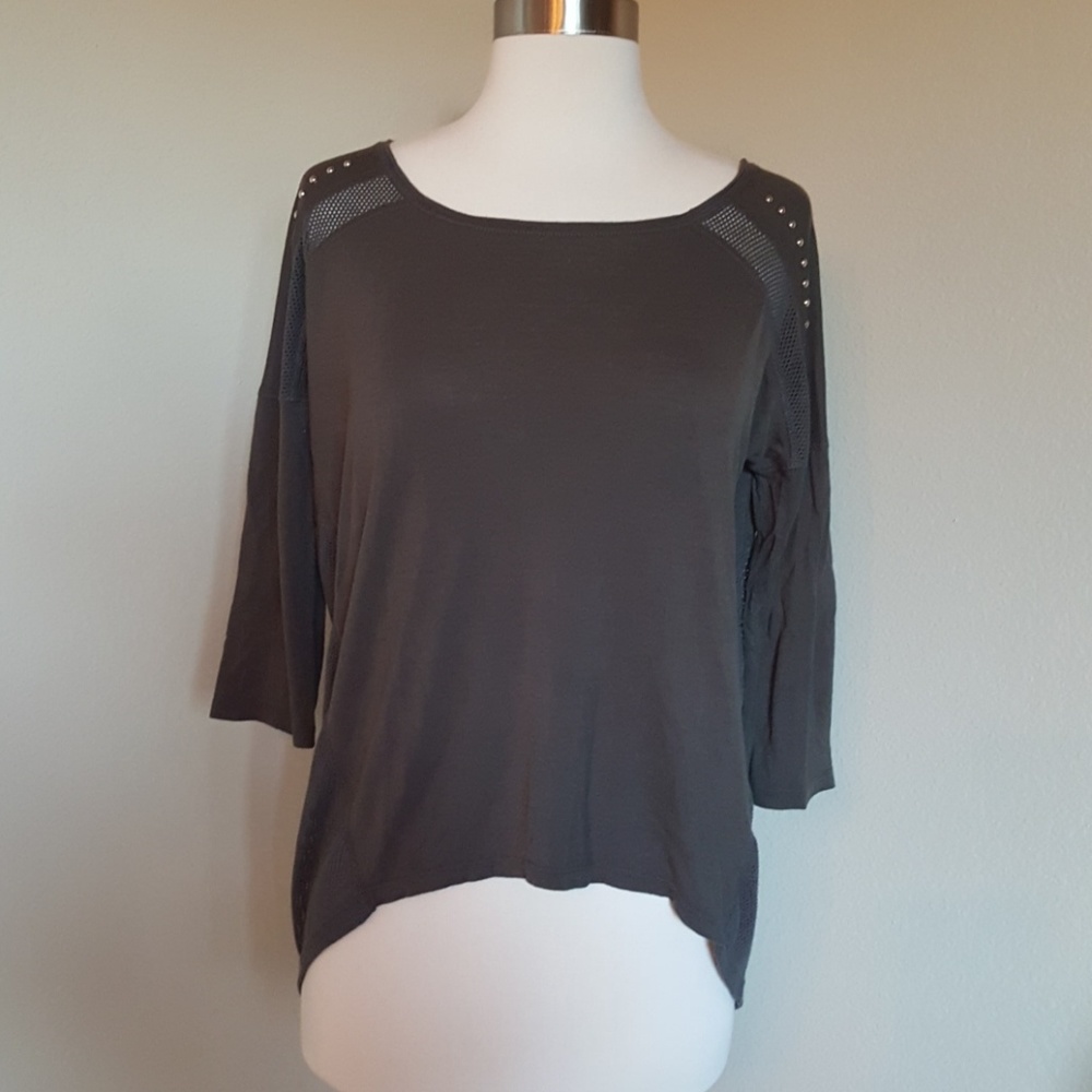 Ladies Olive color hi-low shirt