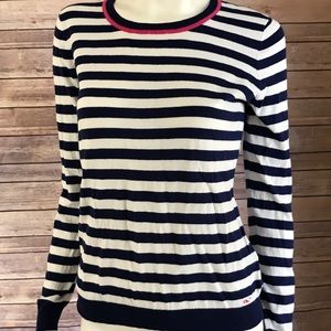Vineyard Vines Blue White Pink Striped Sweater Md