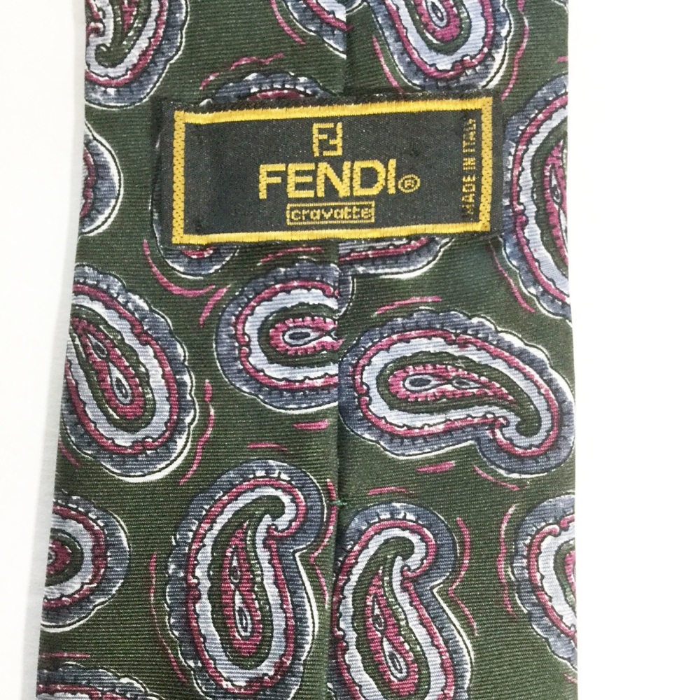 Fendi Pure Silk Paisley Tie