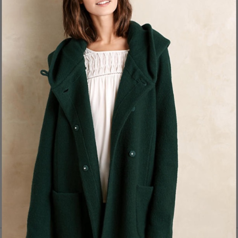 Boiled wool sweater coat, By Moth