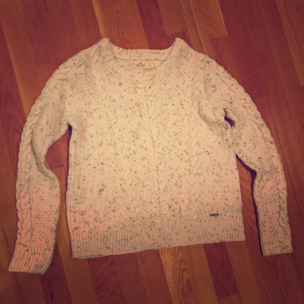 Hollister cream with confetti sweater