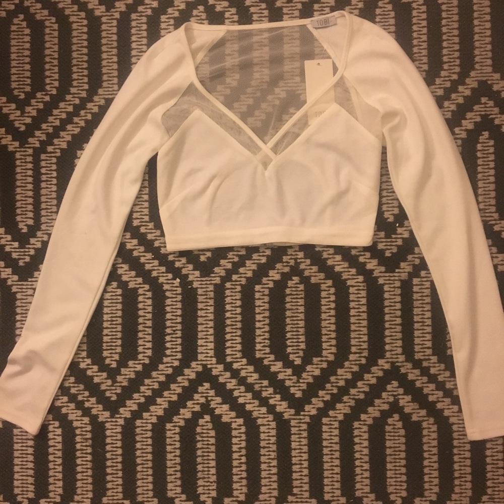 NWT Tobi Mesh Back Crop Top