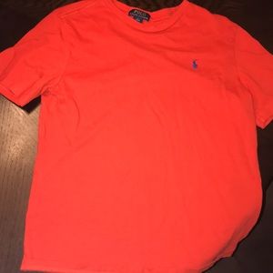 Orange/red short sleeved polo
