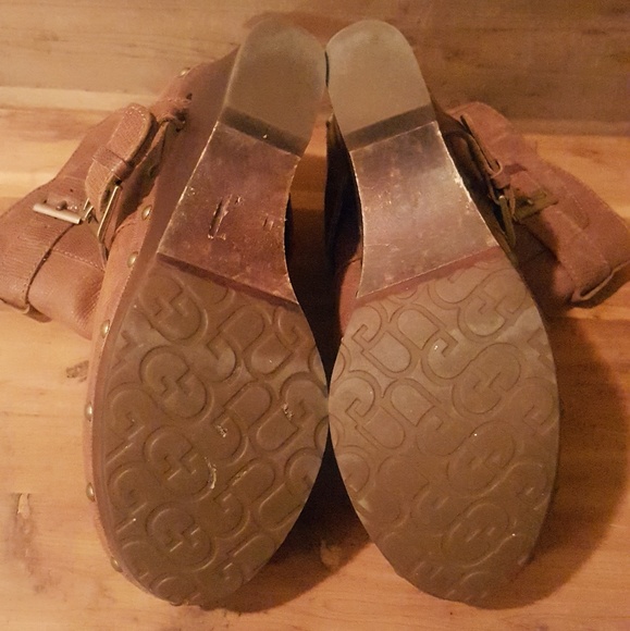 Brown Leather UGG Wedges size 7 - Picture 6 of 8