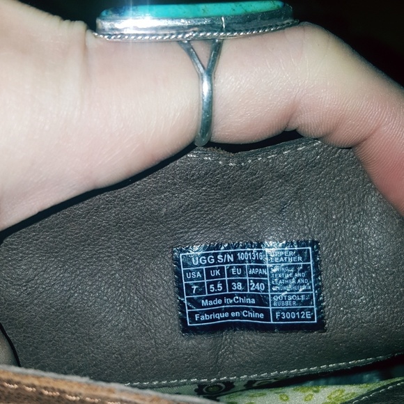 Brown Leather UGG Wedges size 7 - Picture 8 of 8