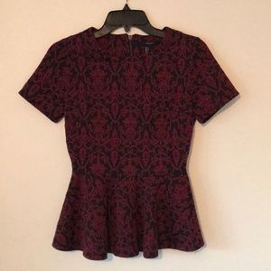 Tight burgundy & black dress shirt!