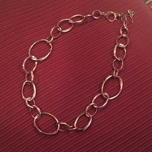 Rose gold tone link necklace