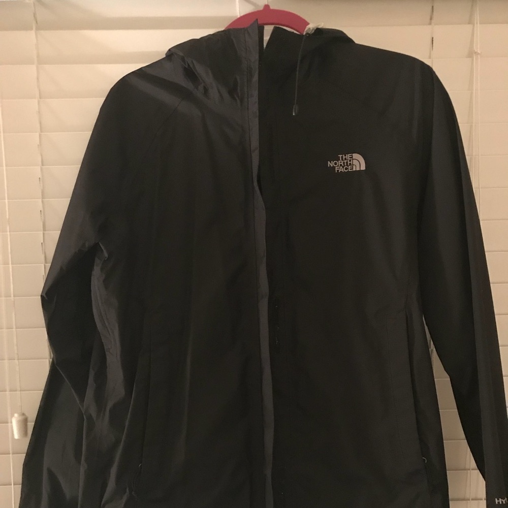 North face black rain coat size medium