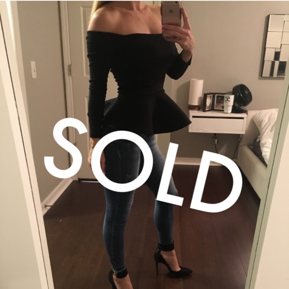 Black peplum top (off the shoulder)