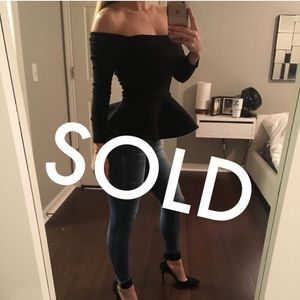 Black peplum top (off the shoulder)