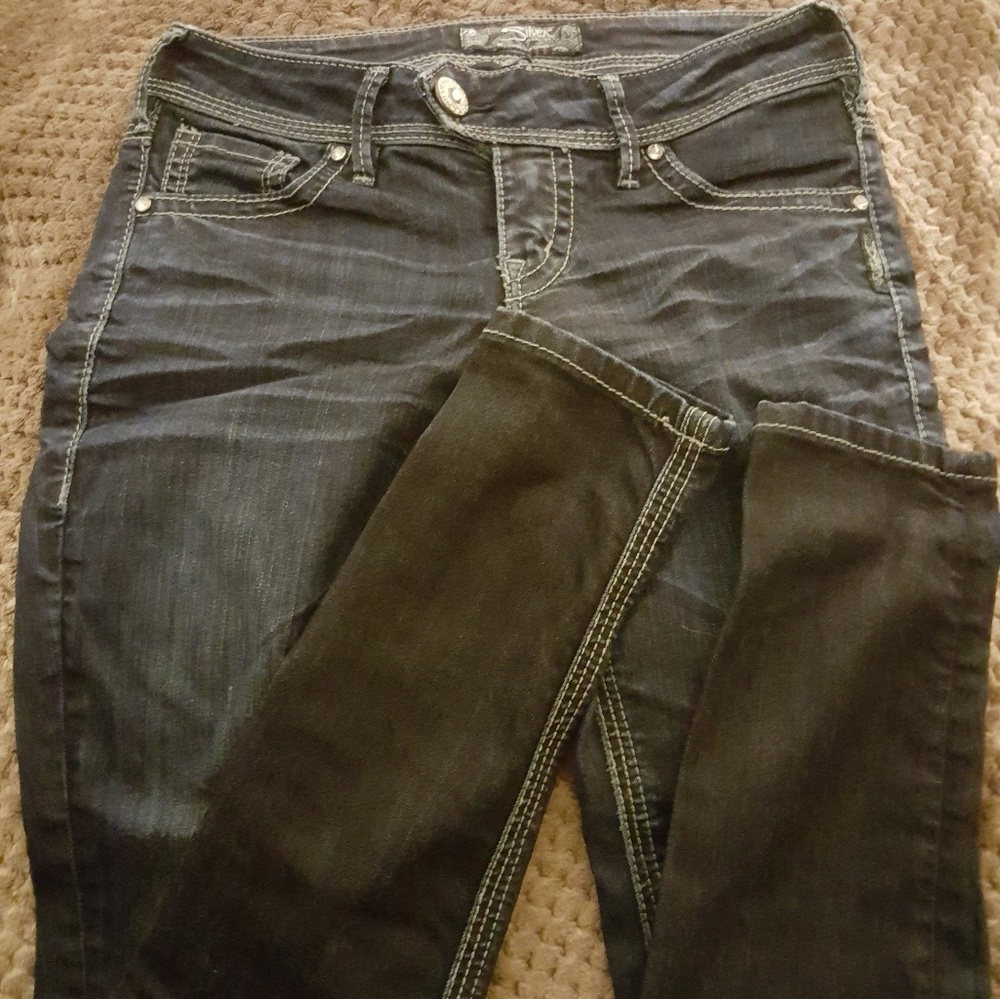 Silver skinny jeans