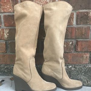 Tan suede Calvin Klein boots