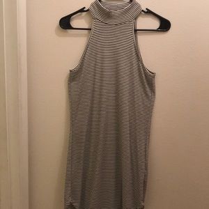 Stripe turtleneck dress