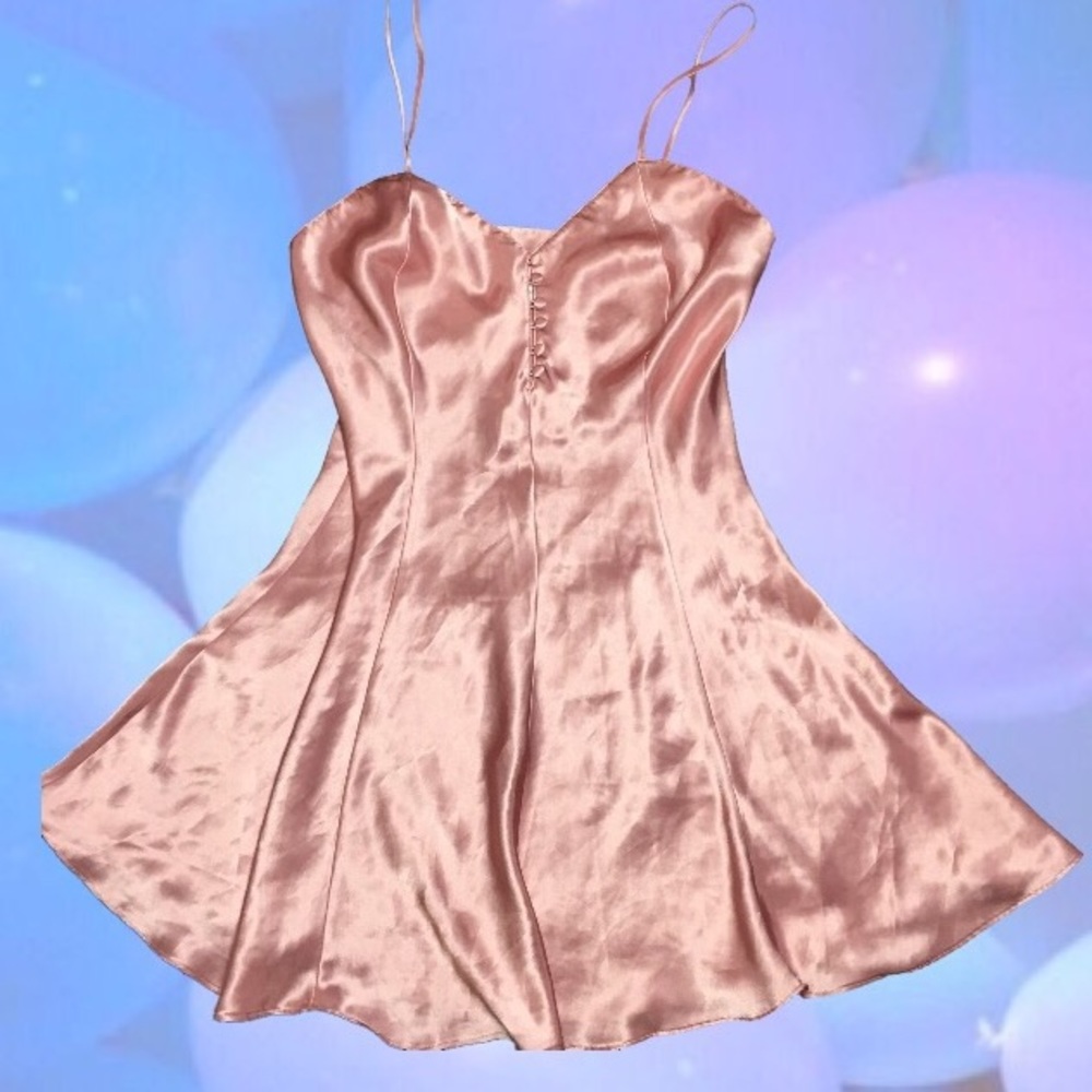 vintage satin pink slip gown