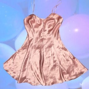vintage satin pink slip gown