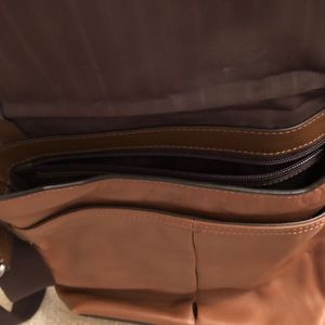 Tumi crossbody brown leather