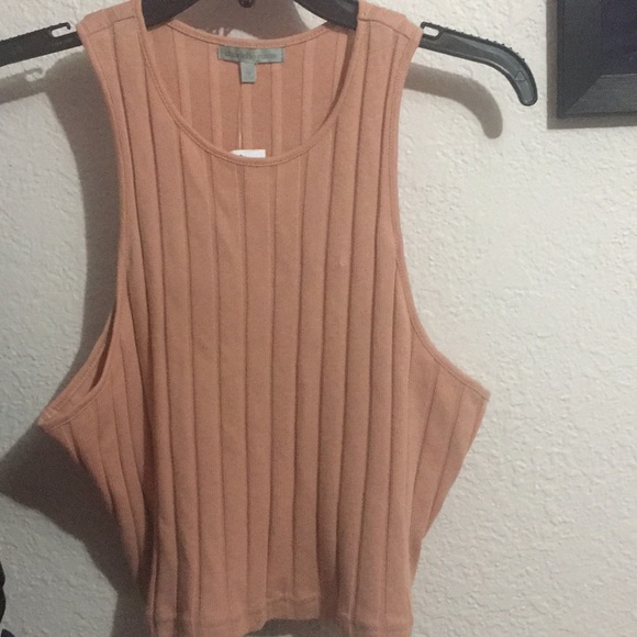 I am selling a peach colored, sleeveless crop top - Picture 1 of 3
