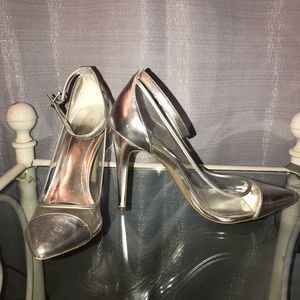 BCBG clear heels