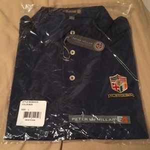 NWT Peter Millar L Dark Blue Polo