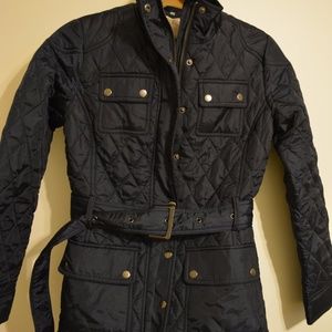 Belted Quilted Fall Puffer Coat
