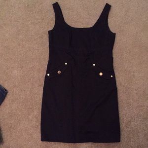 Etcetera black dress gold accents