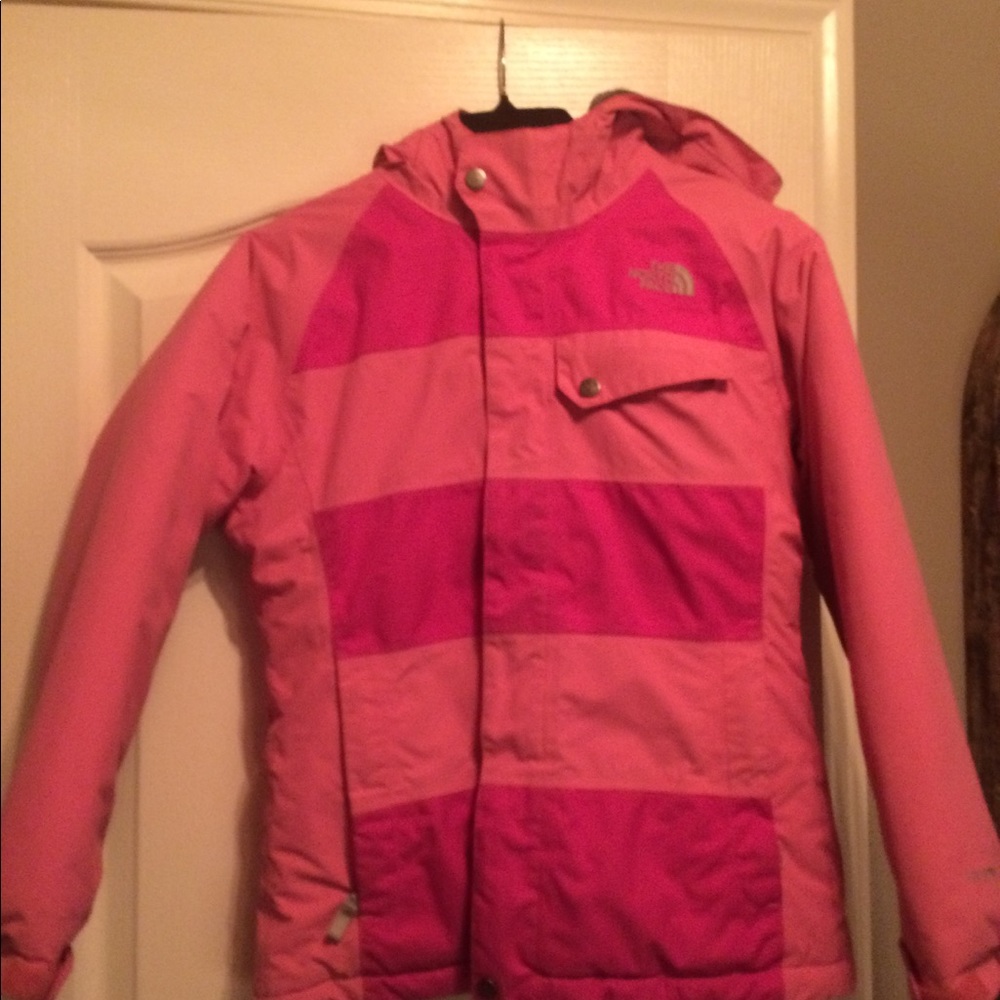 NORTHFACE GIRLS LARGE PINK SKIJACKET