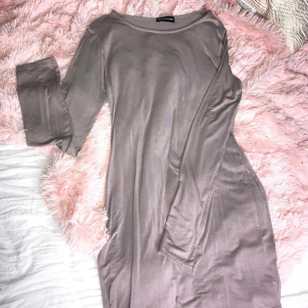 Long Sleeve Taupe Dress