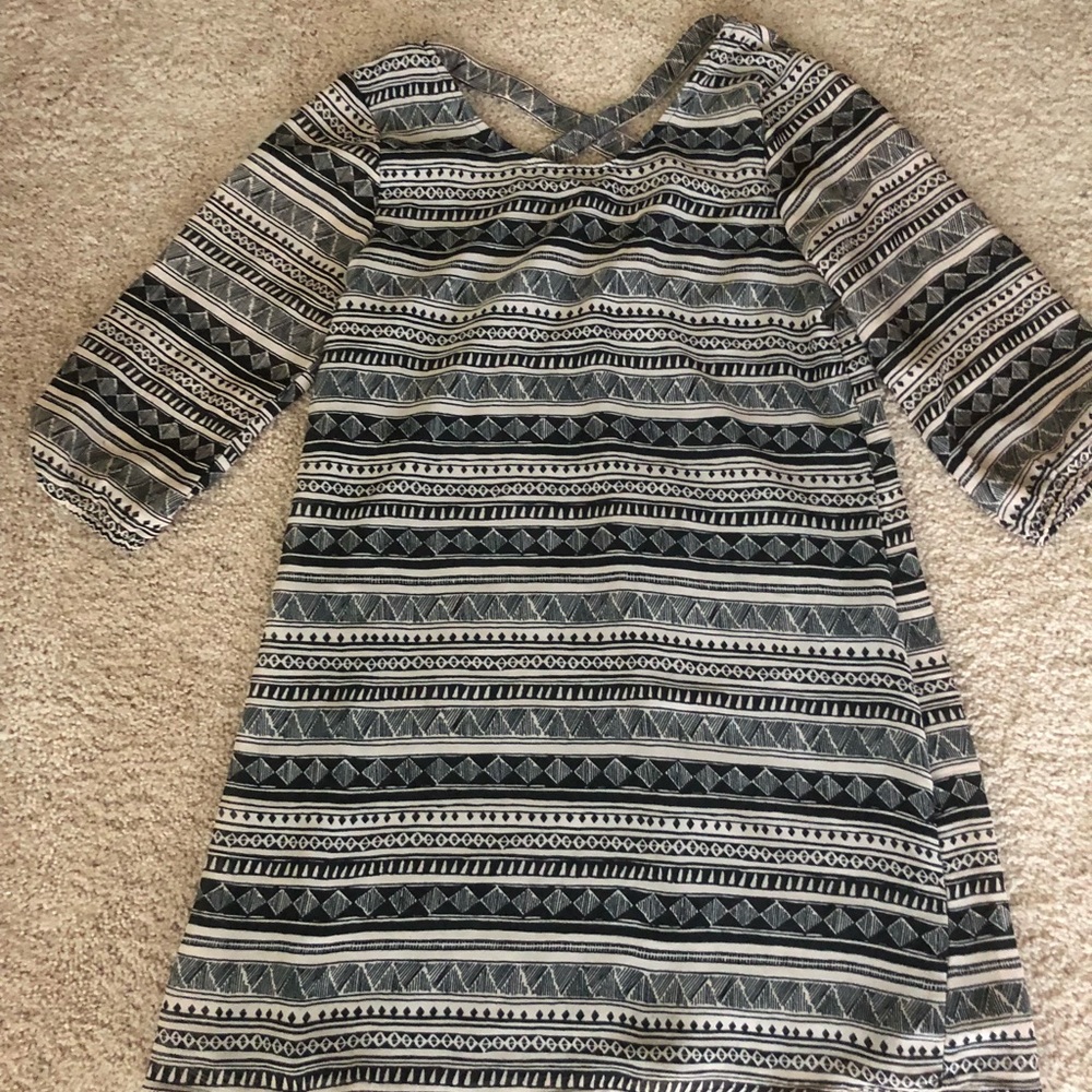 Pink and black shift dress