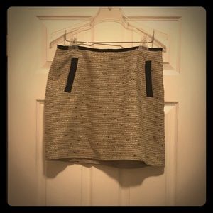Banana Republic Gold Tweed Mini Skirt