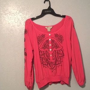 Pink long sleeve.