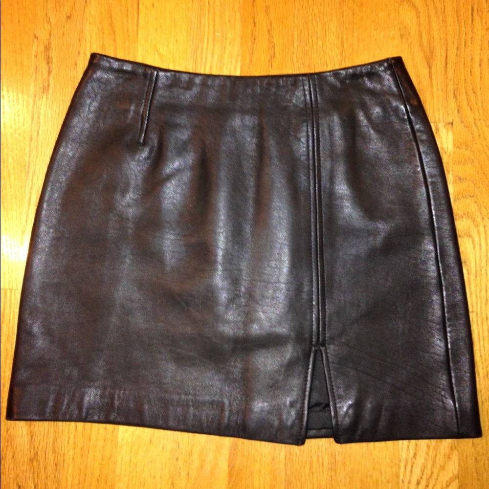 Express Black Leather Skirt