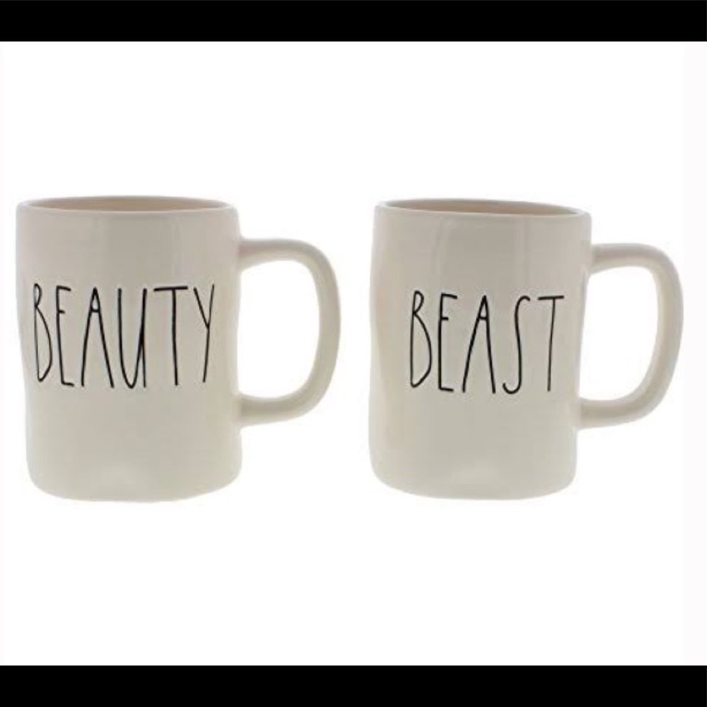 Rae Dunn Beauty & Beast mug set