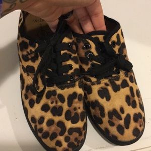 Cheetah print lace ups