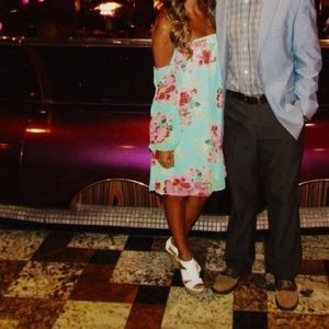 Off the shoulder Strapless Floral Tropical Dress