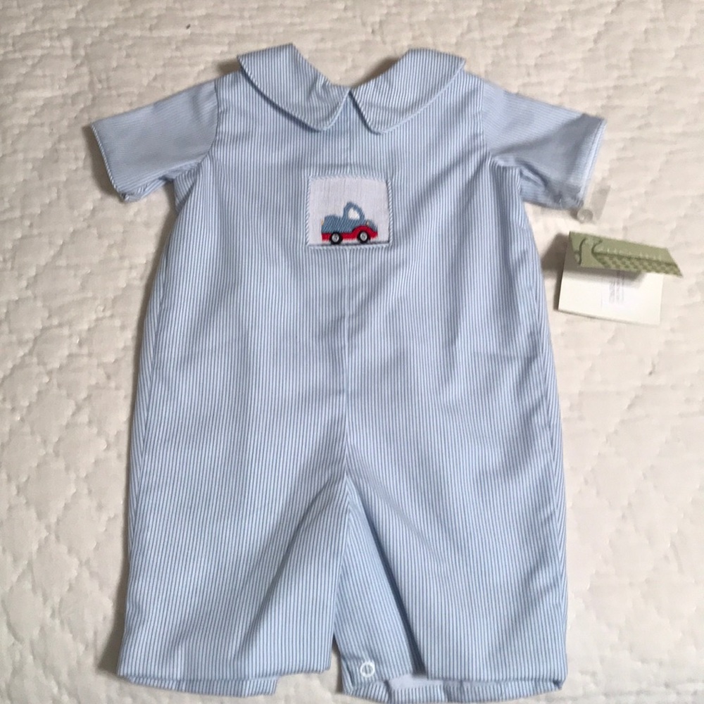 Infant boys smocked shortall