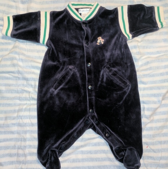 Velour RL polo bear onsie - Picture 1 of 4