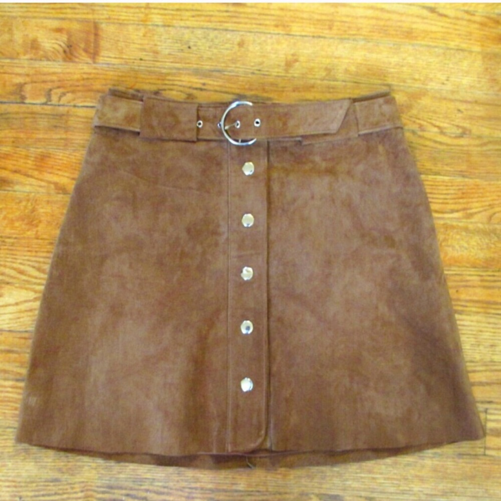 SOLD ZARA NWT LEATHER SKIRT - Picture 3 of 7