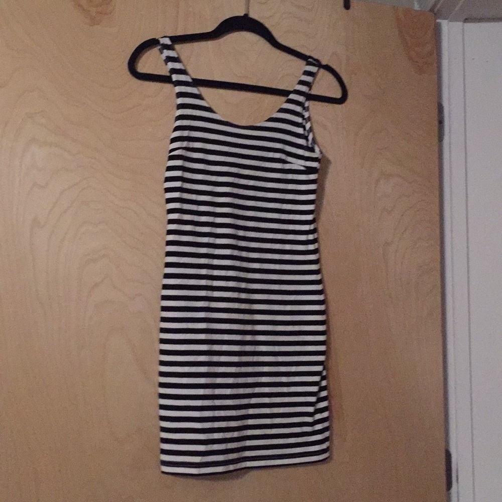 H&M black and white stripe tank dress