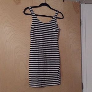 H&M black and white stripe tank dress