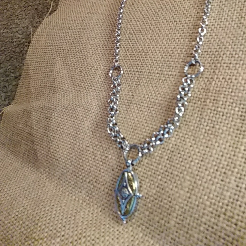 Brighton Vintage Silver &Gold multi chain necklace