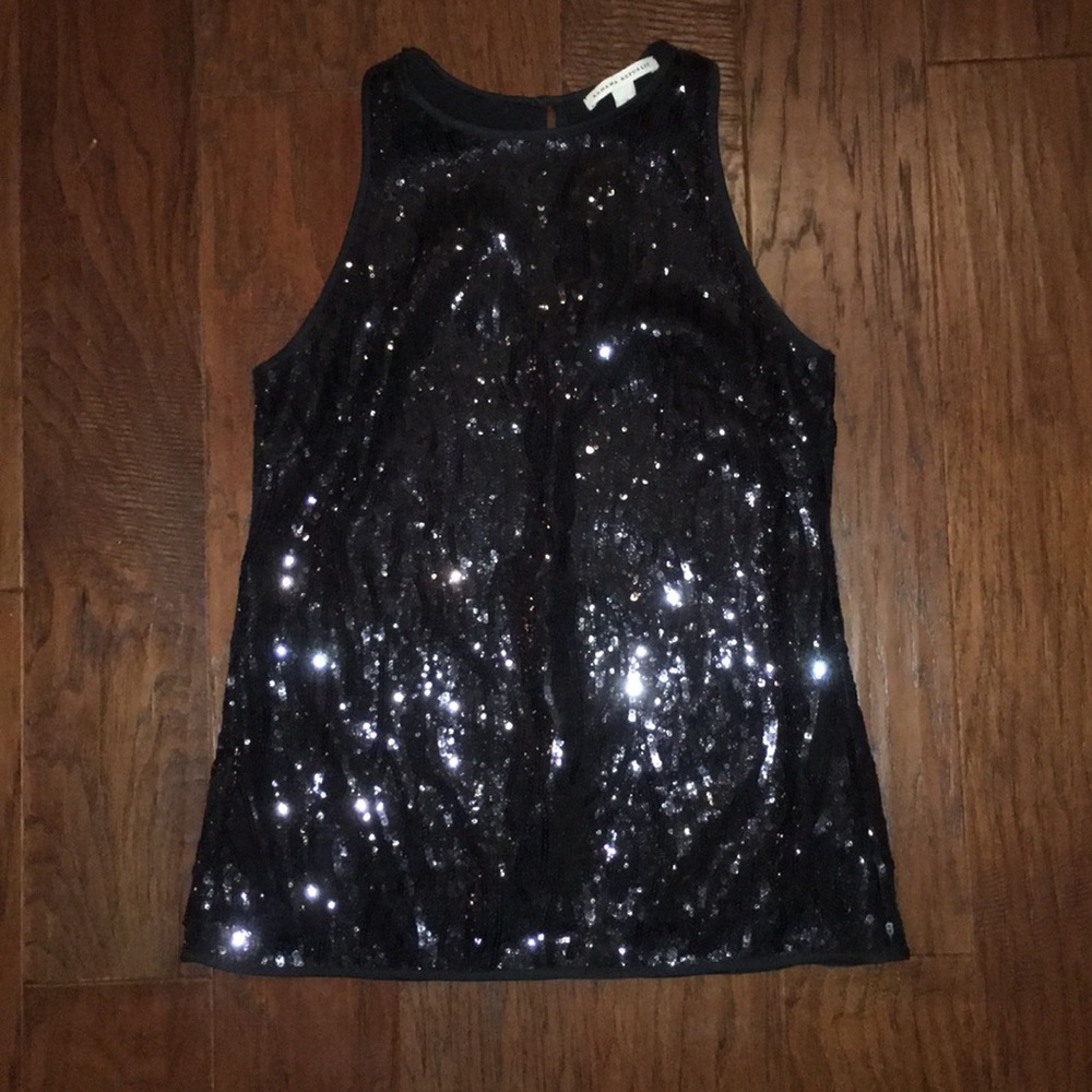 Black sequin Banana Republic tank