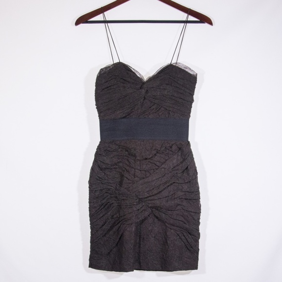 🔥 Foley and Corinna Brown Ruched Tulle Dress - Picture 2 of 10