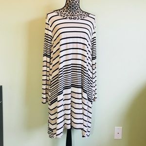 🎉HP!😍Fab striped asymmetric dress, pockets. L-1X